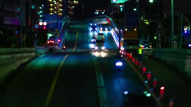 Night Timelapse Miniature Traffic Jam Urban Street Tokyo High Quality — Stok Video