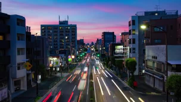 Ένα Dusk Timelapse Της Κυκλοφοριακής Συμφόρησης Στο Δρόμο Στην Setagaya — Αρχείο Βίντεο
