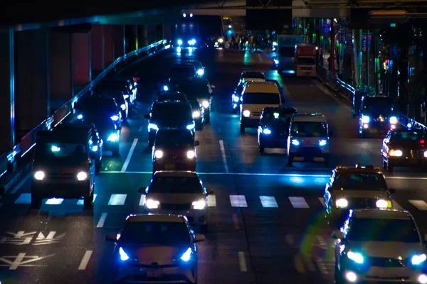 Night Traffic Jam Highway Tokyo Long Shot High Quality Photo — Stock Fotó