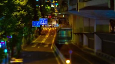 A night timelapse of the miniature traffic jam under the highway in Tokyo. Setagaya district Tokyo Japan 07.11.2022 Here is a downtown street in Tokyo. High quality 4k footage