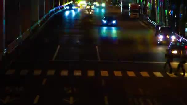 Night Timelapse Traffic Jam Highway Tokyo Long Shot Setagaya District — ストック動画