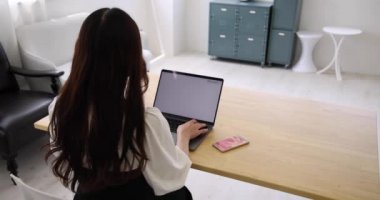 Tokyo Japan 06.19.2022. This working scene is acted by Japanese model in the office. High quality 4k footage