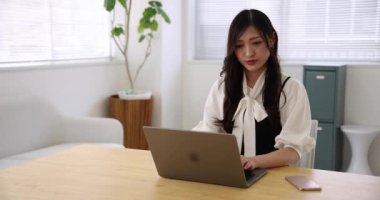 Tokyo Japan 06.19.2022. This working scene is acted by Japanese model in the office. High quality 4k footage