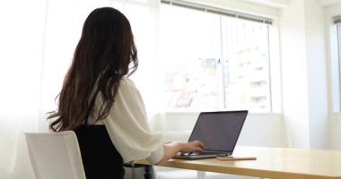 Tokyo Japan 06.19.2022. This working scene is acted by Japanese model in the office. High quality 4k footage