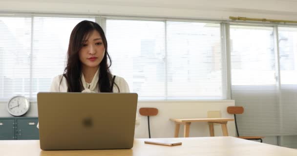 Tokyo Japan 2022 Working Scene Acted Japanese Model Office High — Wideo stockowe