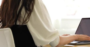 Tokyo Japan 06.19.2022. This working scene is acted by Japanese model in the office. High quality 4k footage