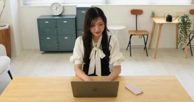 Tokyo Japan 06.19.2022. This working scene is acted by Japanese model in the office. High quality 4k footage