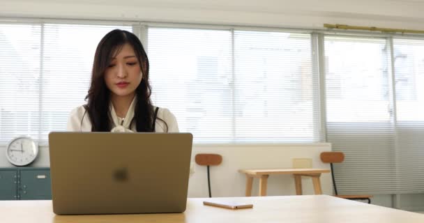 Tokyo Japan 2022 Working Scene Acted Japanese Model Office High — Stock Video
