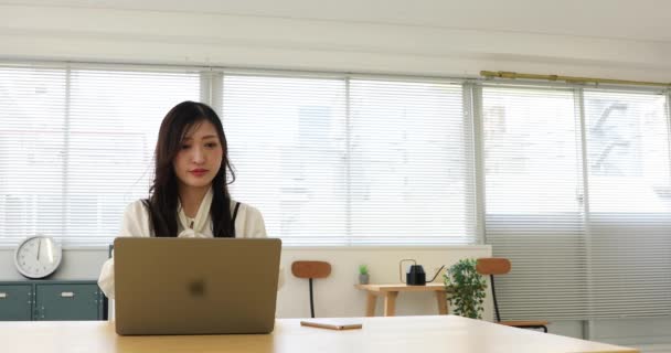 Tokyo Japan 2022 Working Scene Acted Japanese Model Office High — Stock videók