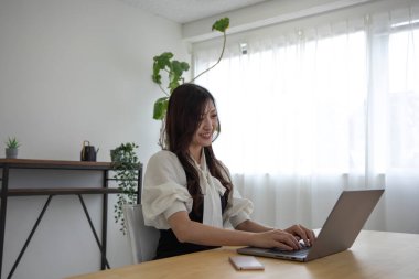 Tokyo Japan 06.19.2022. This working scene is acted by Japanese model in the office. High quality photography
