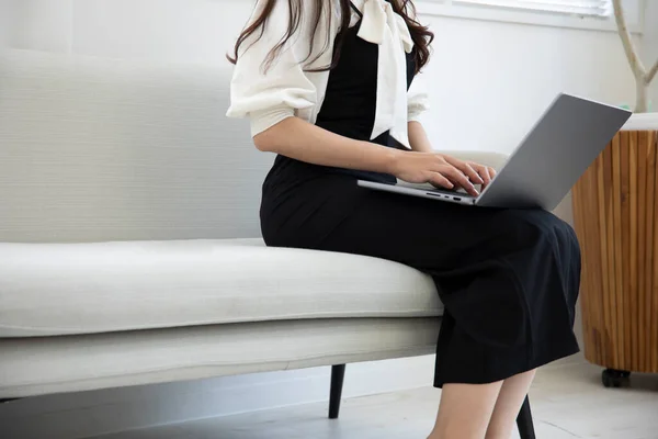 Tokyo Japan 06.19.2022. This working scene is acted by Japanese model in the office. High quality photography