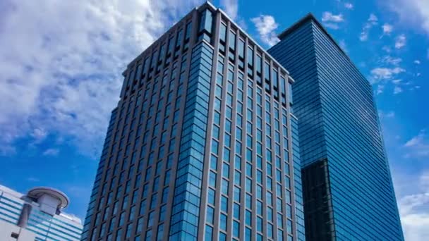 Timelapse Cloud Building Business Town Wide Shot Panning High Quality — Video