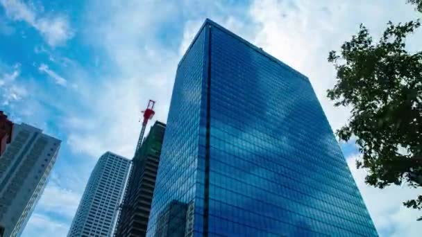 Timelapse Cloud Building Business Town Wide Shot Tilt High Quality — Stockvideo
