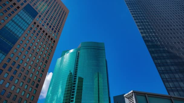 Timelapse Cloud Reflecting Building Business Town Wide Shot High Quality — 图库视频影像