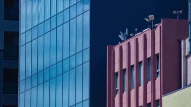 A timelapse of cloud reflecting the building in the business town long shot zoom. High quality 4k footage. Chiyoda district Koujimachi Tokyo Japan 07.28.2022 Here is a center of the city in Tokyo. 