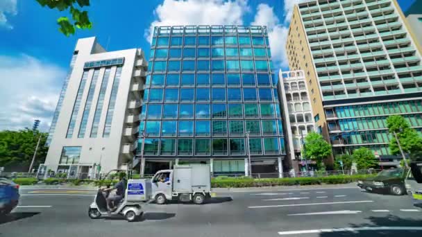 Timelapse Cloud Reflecting Building Business Town Wide Shot High Quality — Stok Video