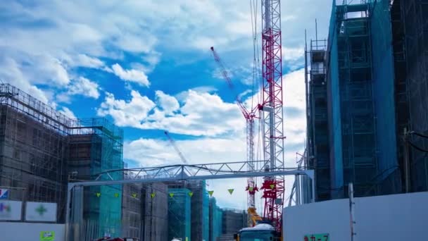 Timelapse Moving Cranes Construction Daytime High Quality Footage Nerima District — Vídeo de Stock