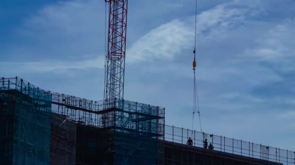 Timelapse Moving Cranes Construction Daytime High Quality Footage Nerima District — Stock Video