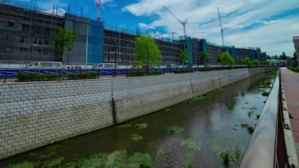 Timelapse Moving Cranes Construction Daytime High Quality Footage Nerima District — Stock videók