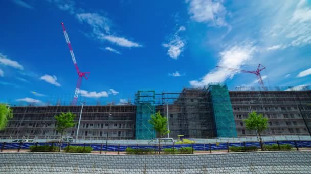 Timelapse Moving Cranes Construction Daytime High Quality Footage Nerima District — Video Stock