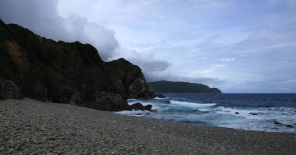 Hard Waves Coast Amami Oshima Kagoshima Japan 2018 Camera Canon — стокове відео