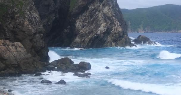 Hard Waves Coast Amami Oshima Kagoshima Japan 2018 Camera Canon — Vídeo de Stock