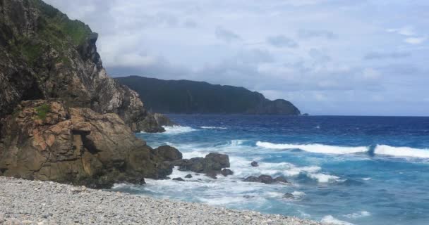 Hard Waves Coast Amami Oshima Kagoshima Japan 2018 Camera Canon — Vídeo de stock