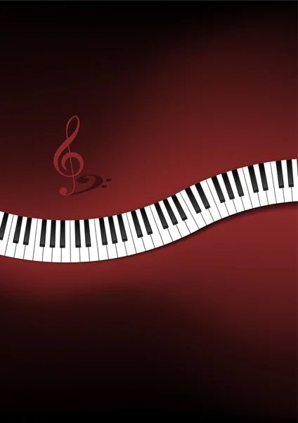 Fondo de teclado de piano curvado — Vector de stock