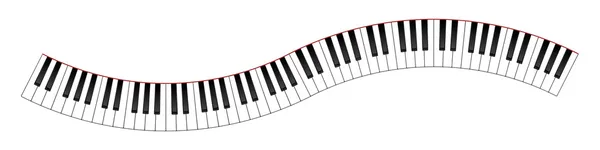 湾曲したピアノ キーボード — ストックベクタ
