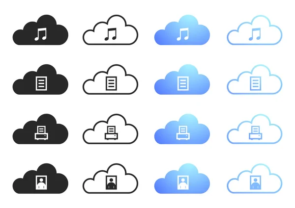 Cloud Computing - Set 2 — Stock Vector