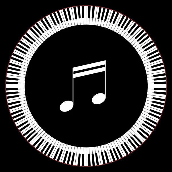 Círculo de llaves de piano — Vector de stock