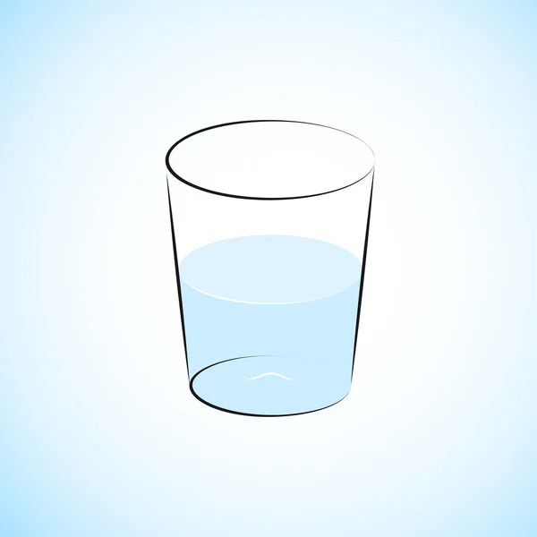 Halbvolles Wasserglas — Stockvektor