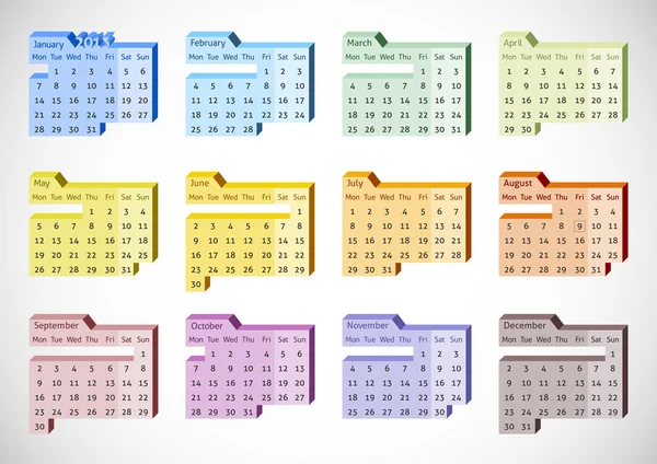 2013 Perspective Calendar — Stock Vector
