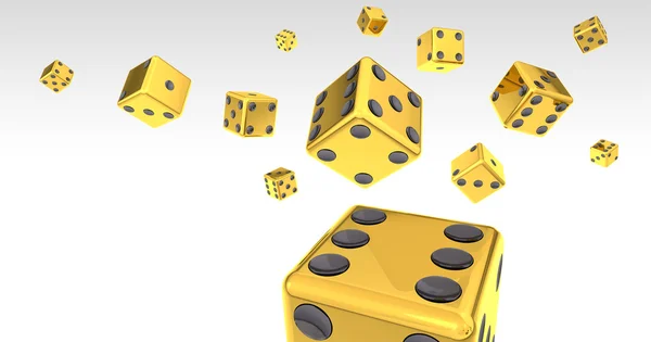 Flying Gold Dice Collection — Stock Photo, Image