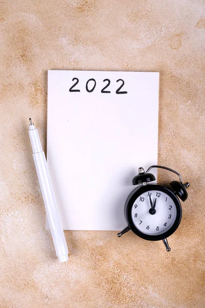 New Years Resolution Concept Open Notebook 2022 Written Lot Copy — Stock Photo, Image