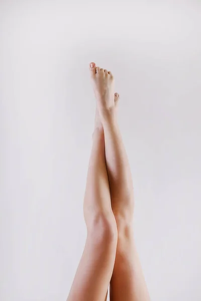 Cropped Shot Woman Legs Body Hair Removal Procedures Unrecognizable Woman — Photo