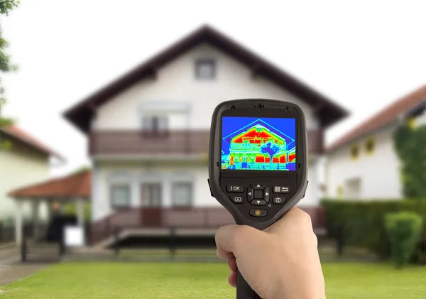 Thermografie van het huis — Stockfoto