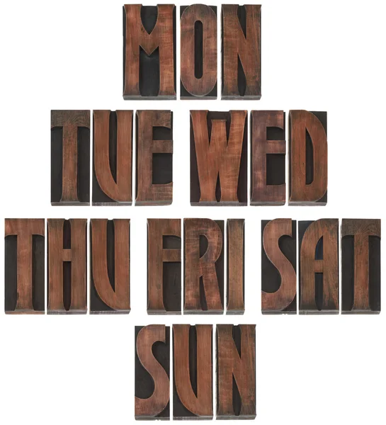 Days of the Week Cutout — Stock Photo, Image