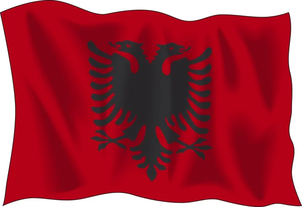 阿尔巴尼亚旗 — 图库矢量图片