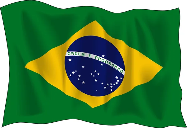 Bandera de Brasil — Vector de stock