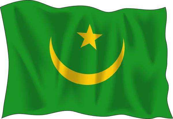 毛里塔尼亚的旗子 — 图库矢量图片