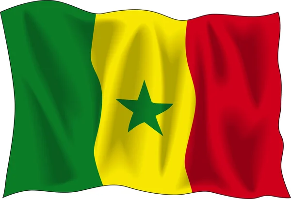 Senegal bayrağı — Stok Vektör