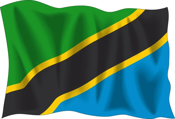 Tanzanias flagga — Stock vektor