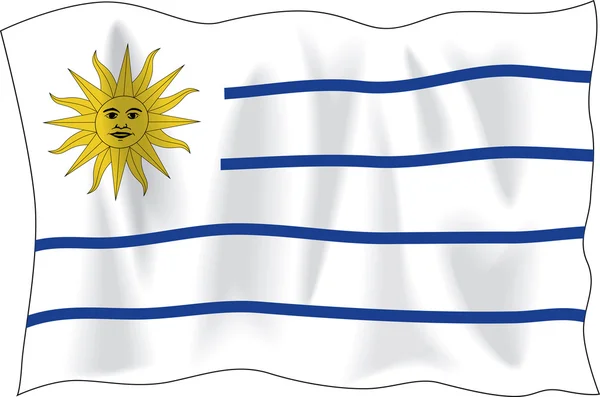 乌拉圭国旗 — 图库矢量图片