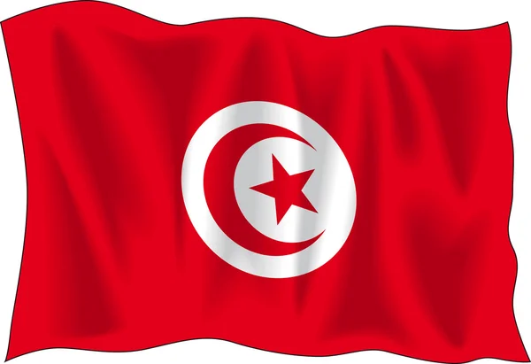 突尼斯的旗子 — 图库矢量图片