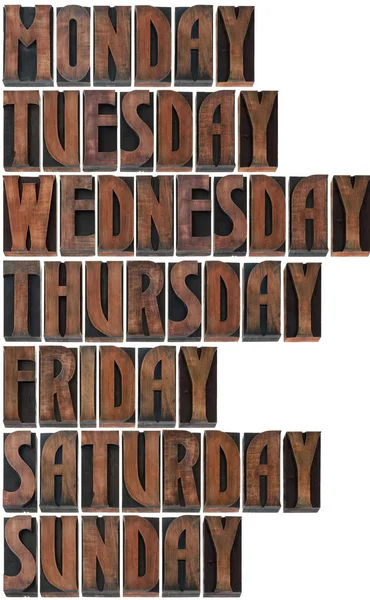 Days of the Week Cutout — Stock Photo, Image