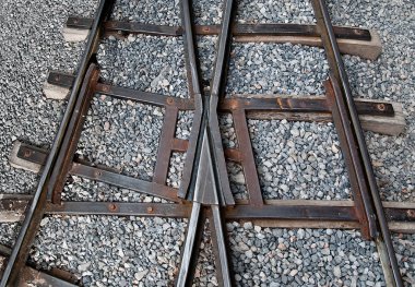 Intersection track of railroad train clipart