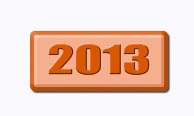 Beyaz arka plan üzerinde izole 2013 düğmesi