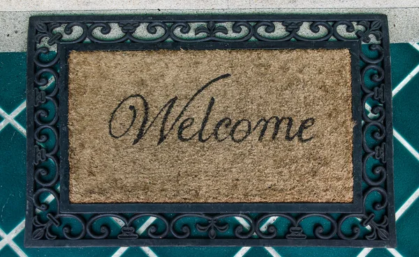 hoş geldiniz metni kat zemin üzerine paspas