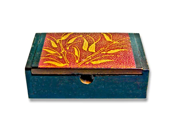 La scatola di legno isolato su sfondo bianco — Foto Stock